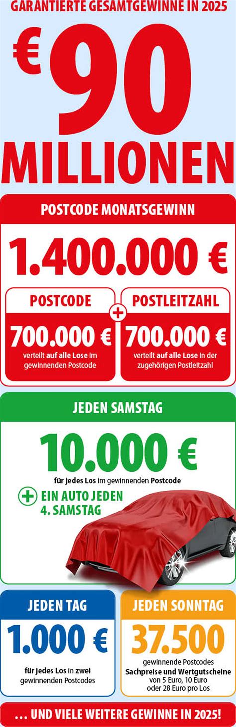 postleitzahl lotterie gewinnchancen|Bei Soziallotterie mitmachen & Gutes tun .